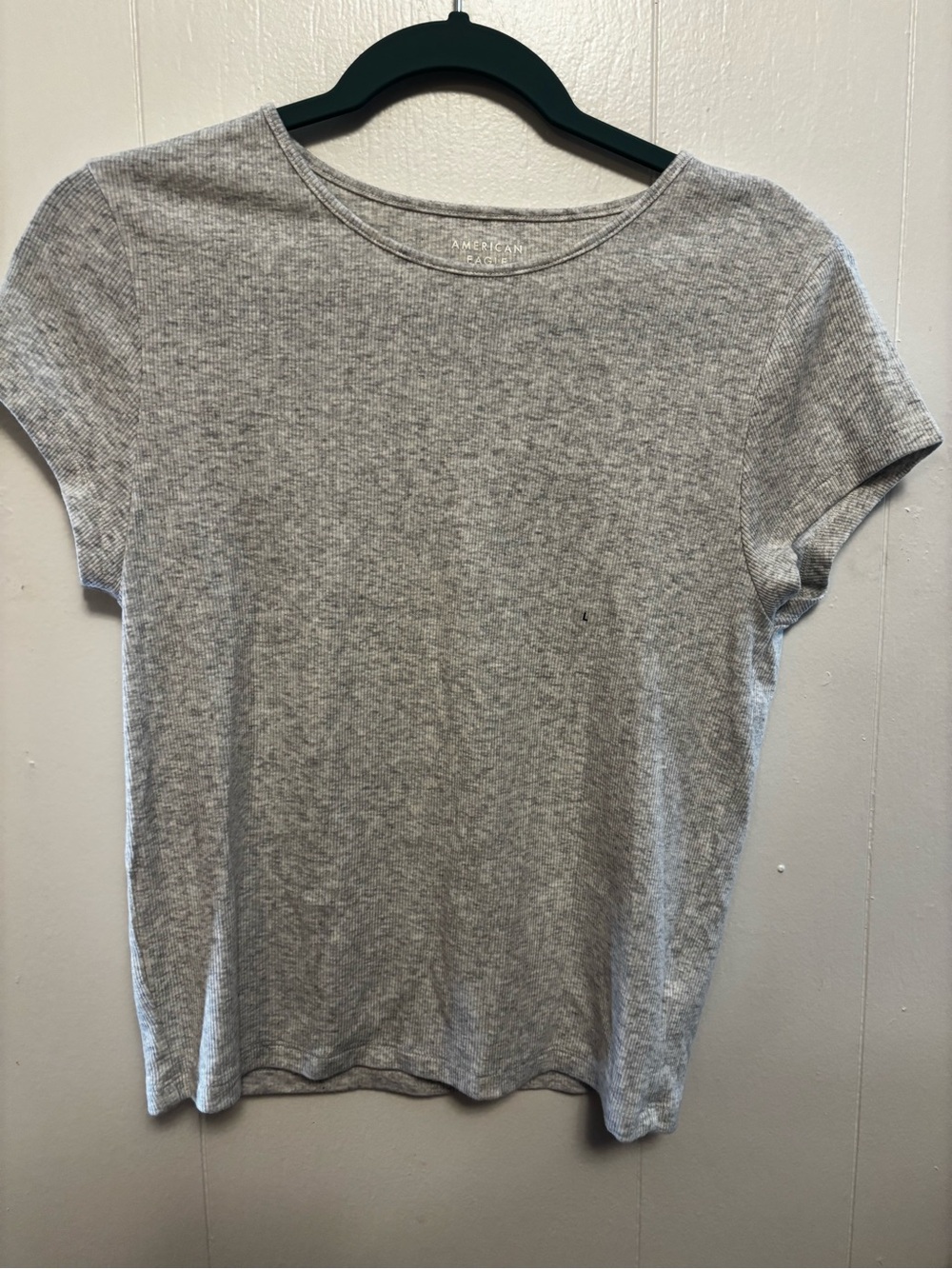 American Eagle Outfitters Light Gray Short Sleeve Crewneck Tee